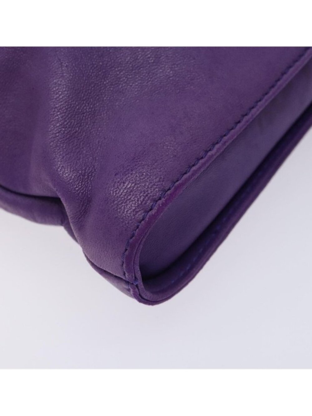 Authentic LOEWE Anagram Shoulder Bag Leather Purple Gold - Picture 2 of 16